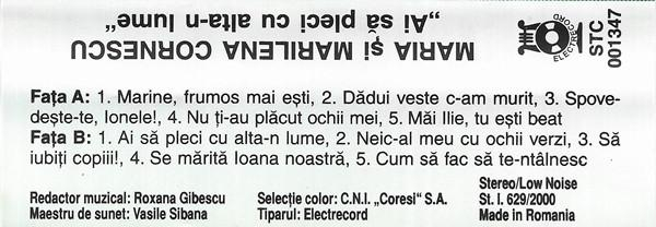 Maria Cornescu - Ai Să Pleci Cu Alta-n Lume, (Casetă Audio) [2]