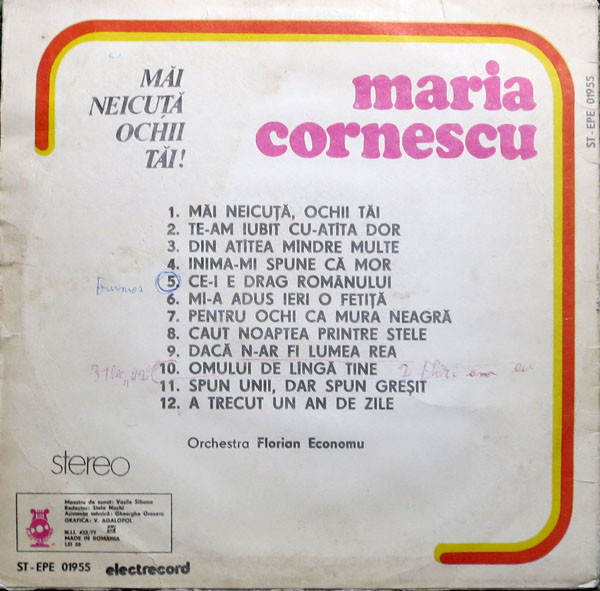 Maria Cornescu - Mai Neicuță Ochii Tăi !, (Disc Vinil) [2]