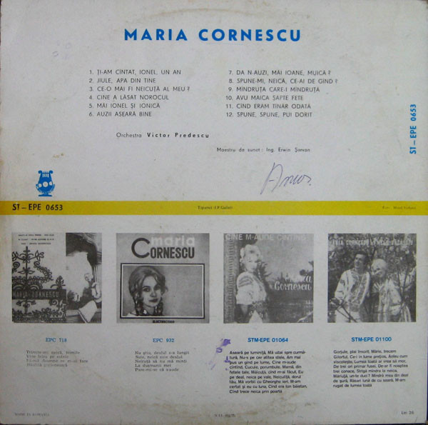 Maria Cornescu – Maria Cornescu, (Disc Vinil) [2]