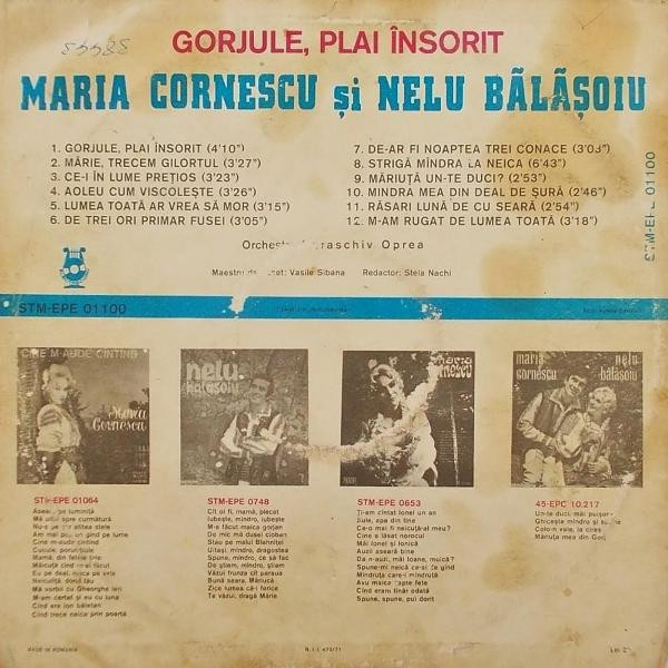 Maria Cornescu și Nelu Bălășoiu – Gorjule, Plai Însorit, (Disc Vinil) [2]