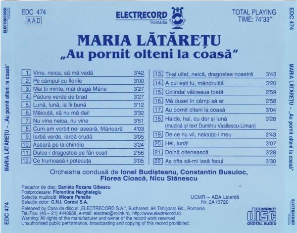 Maria Lătărețu - Au Pornit Olteni La Coasă  [2]