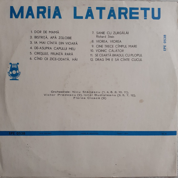 Maria Lătărețu – Dor De Mamă, (Disc Vinil) [2]