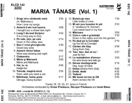 Maria Tănase – Volumul 1 (CD) [2]