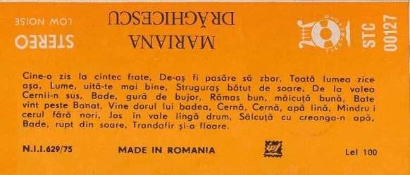 Mariana Drăghicescu - Mariana Drăghicescu, (Casetă Audio) [2]