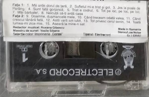 Mariana Ionescu - Mă Arde Dorul De Țară, (Casetă Audio) [2]
