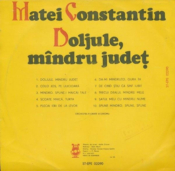 Matei Constantin - Doljule, Mîndru Județ, (Disc Vinil) [2]