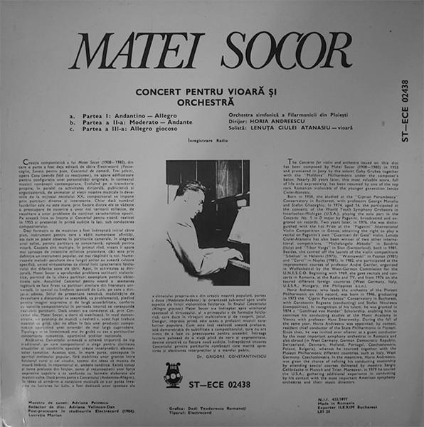 Matei Socor - Concerto For Violin And Orchestra = Concert Pentru Vioară Și Orchestră [2]