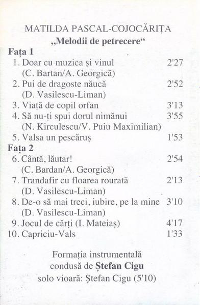 Matilda Pascal Cojocărița - Melodii De Petrecere (Caseta Audio) [2]