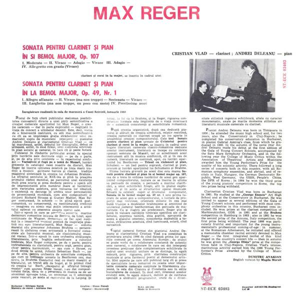 Max Reger - Sonatas For Piano And Clarinet [2]