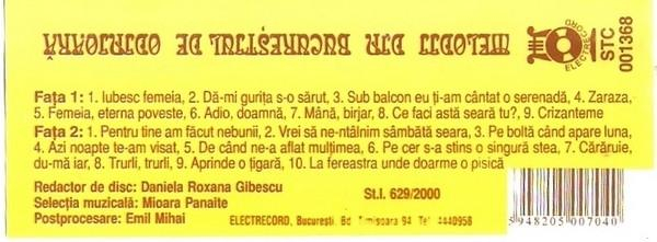 Melodii Din Bucureștiul De Odinioară 1 (Caseta Audio) [2]