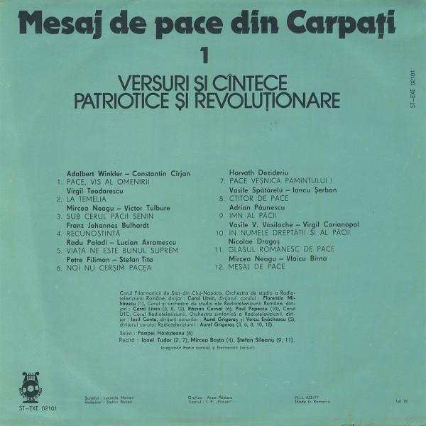 Mesaj De Pace Din Carpați 1 (Versuri Și Cîntece Patriotice Și Revoluționare) [2]