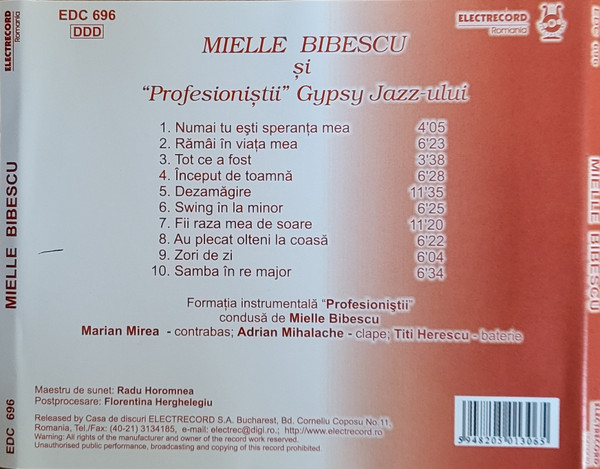 Mielle Bibescu* Și "Profesioniștii" Gypsy Jazz-ului* – Mielle Bibescu Și "Profesioniștii" Gypsy Jazz-ului (CD), (CD) [2]