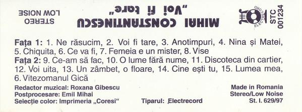 Mihai Constantinescu - Voi Fi Tare (Caseta Audio) [2]