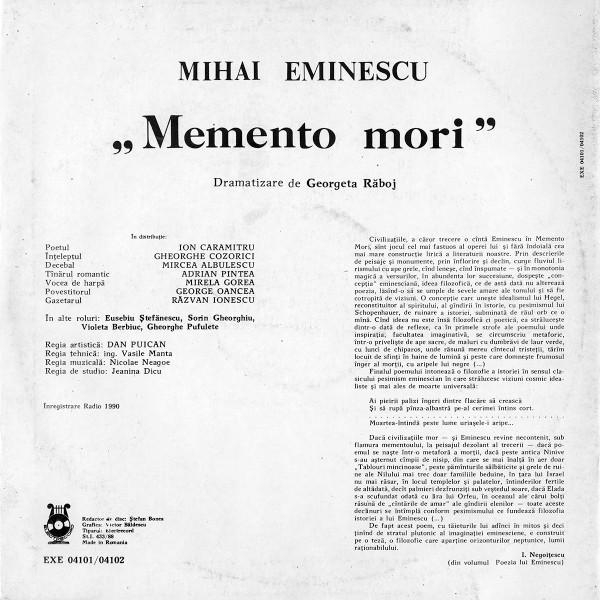 Mihai Eminescu - Memento Mori, (Disc Vinil) [2]