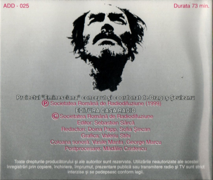 Mihai Eminescu - Scrisori recitate de Mircea Albulescu (CD) [3]