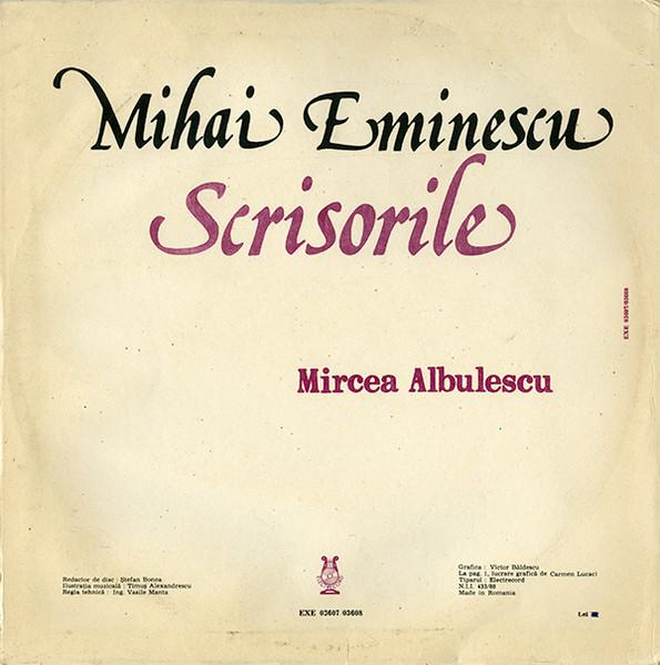 Mihai Eminescu - Scrisorile, (Disc Vinil) [2]