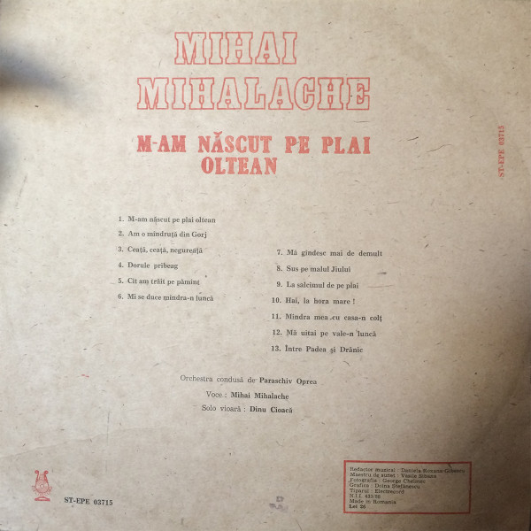 Mihai Mihalache – M-am Născut Pe Plai Oltean (VINIL) [2]