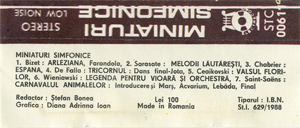 Miniaturi Simfonice, (Casetă Audio) [2]
