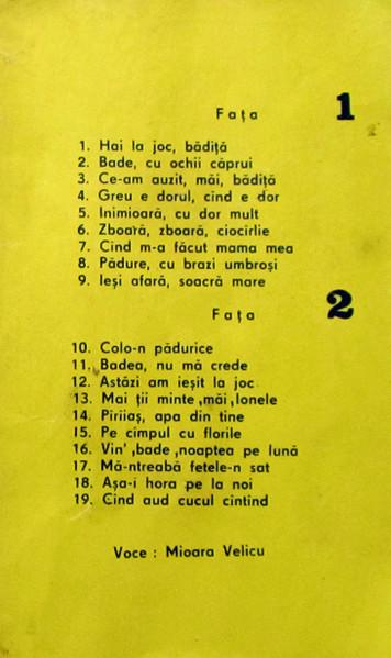 Mioara Velicu - Hai La Joc, Bădiță (Caseta Audio) [2]