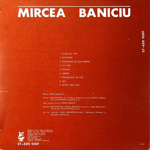 Mircea Baniciu - Ploaia, (Disc Vinil) [2]