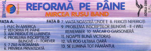 Mircea Rusu Band - Reformă Pe Pâine (Caseta Audio) [2]