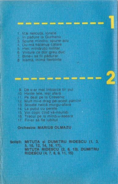 Mituța Ridescu - Pe Deal Pe La Crevenic, (Casetă Audio) [2]
