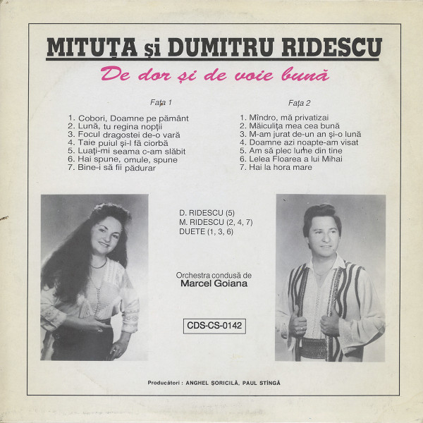 Mituța* Și Dumitru Ridescu – De Dor Și De Voie Buna (VINIL) [2]