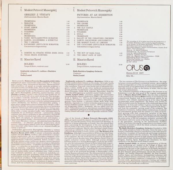 Modest Mussorgsky - Pictures At An Exhibition / Bolero (Disc Vinil) [2]