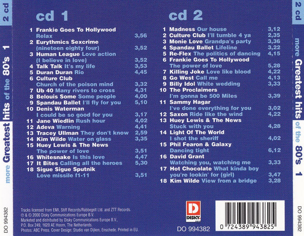 More Greatest Hits Of The 80's 1 (CD) [2]