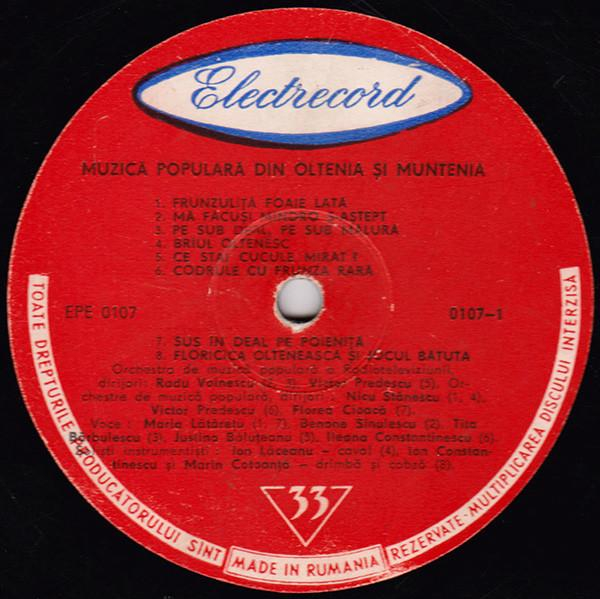 Muzică Populară Din Oltenia Și Muntenia (Disc Vinil) [2]