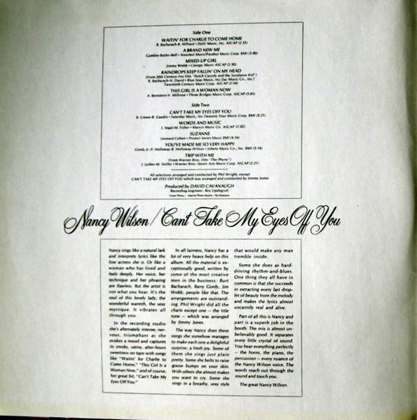Nancy Wilson - Can't Take My Eyes Off You / But Beautiful (2 Originals Of Nancy Wilson), (Disc Vinil) [2]