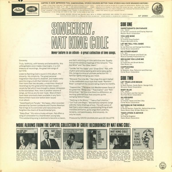 Nat King Cole - Sincerely, Nat King Cole, (Disc Vinil) [2]