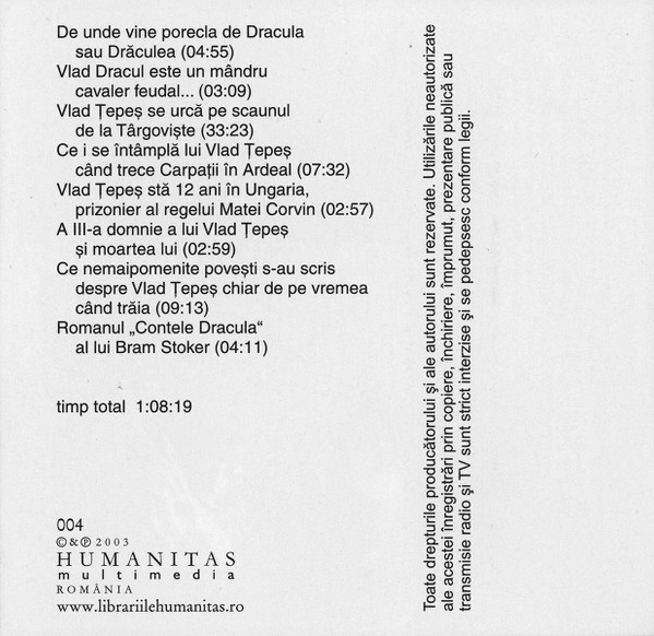 Neagu Djuvara - De La Vlad Țepeș La Dracula Vampirul (Caseta Audio) [2]