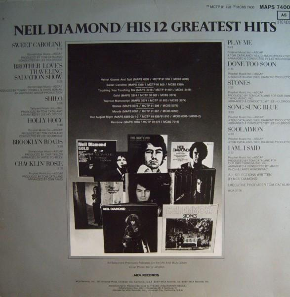 Neil Diamond - His 12 Greatest Hits [2]
