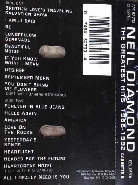 Neil Diamond - The Greatest Hits 1966-1992 (Casetă Audio) [2]