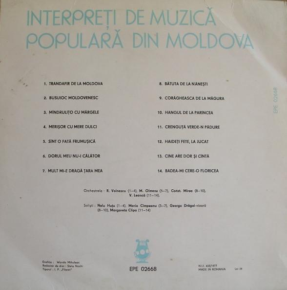 Nelu Huțu - Interpreți De Muzică Folclor Din Moldova, (Disc Vinil) [2]