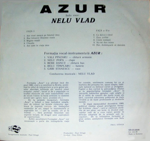 Nelu Vlad - Cintece De Petrecere, (Disc Vinil) [2]