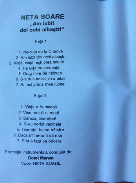 Neta Soare - Am Iubit Doi Ochi Albaștri (Caseta Audio) [2]
