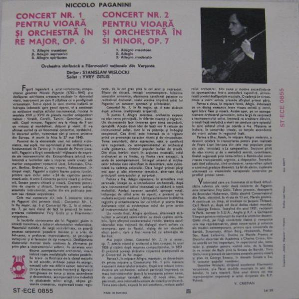 Niccolò Paganini - Concertele Pentru Vioară Și Orchestră Nr. 1 În Re Minor Și Nr. 2 în Si Minor [2]
