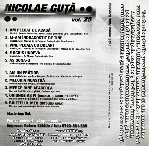 Nicolae Guță – Vol. 25 (CASETA) [2]