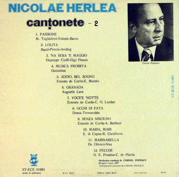 Nicolae Herlea - Canțonete - 2, (Disc Vinil) [2]
