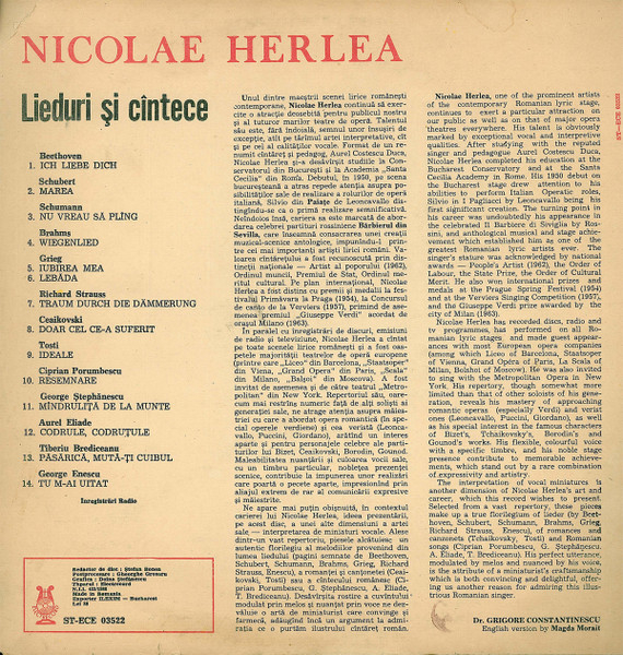 Nicolae Herlea - Lieder And Songs = Lieduri Și Cîntece [2]