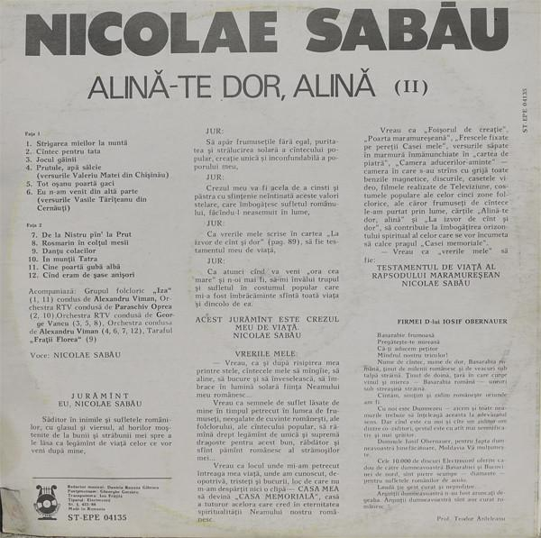 Nicolae Sabău - Alină-te Dor, Alină (II) [2]