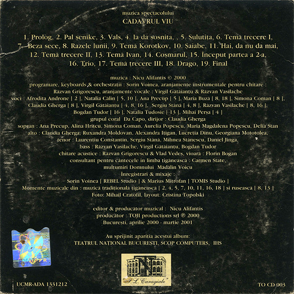 Nicu Alifantis – (Muzica Spectacolului) Cadavrul Viu (CD) [2]