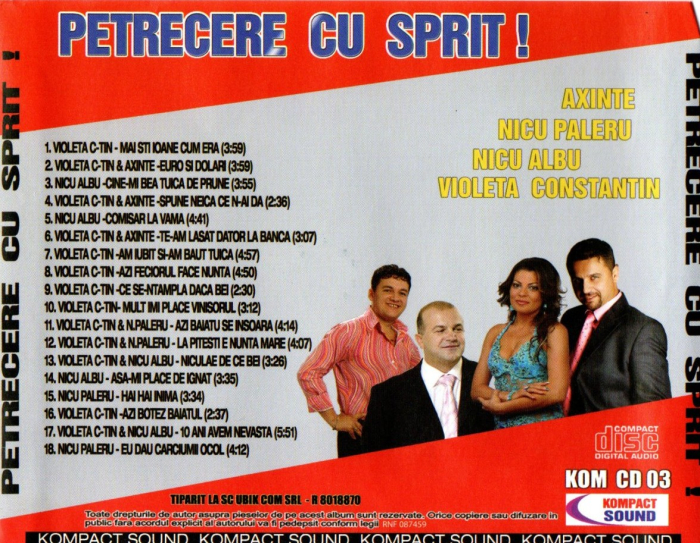 Nicu Paleru, Violeta Constantin, Axinte, Nicu Albu - Petrecere cu Sprit! (CD) [2]