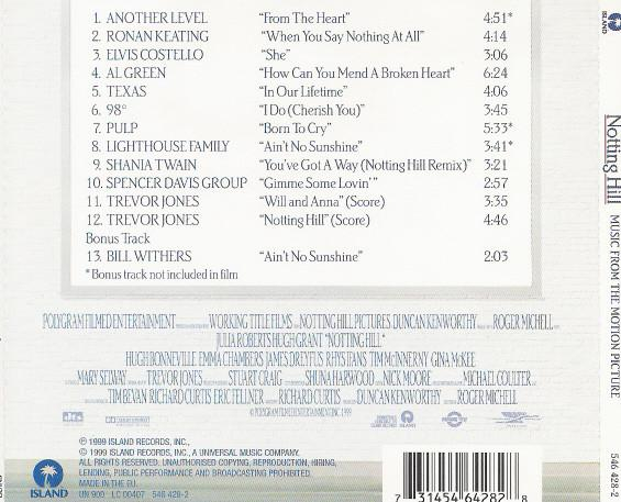 Notting Hill (Music From The Motion Picture) (CD Audio) [2]