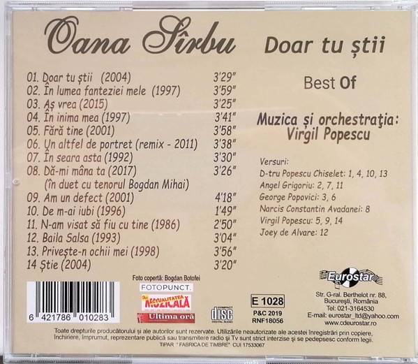 Oana Sîrbu – Doar Tu știi. Best Of (CD) [2]