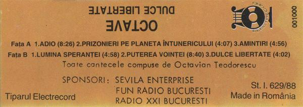 Octave - Dulce Libertate (Sweet Freedom), (Casetă Audio) [2]
