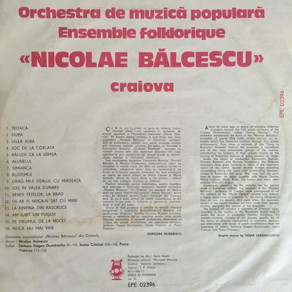 Orchestra ansamblului "Nicolae Bălcescu" din Craiova - Ensemble Folklorique «Nicolae Bălcescu» (Disc Vinil) [2]
