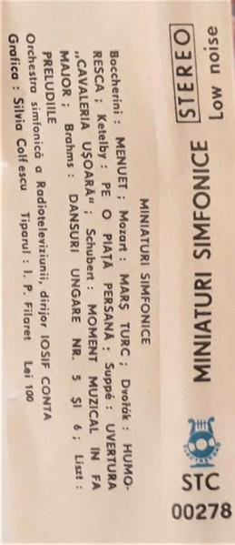 Orchestra Simfonică A Radioteleviziunii Române - Miniaturi Simfonice, (Casetă Audio) [2]